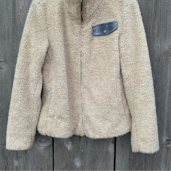 PENDLETON Jacket Women’s Size Small Beige Wool Sherpa Teddy 90's Fuzzy Full Zip - Picture 5 of 16